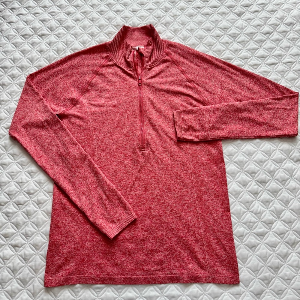 CALIA by Carrie Underwood Guava Pink Quarter-Zip Long Sleeve Pullover Top Sz M